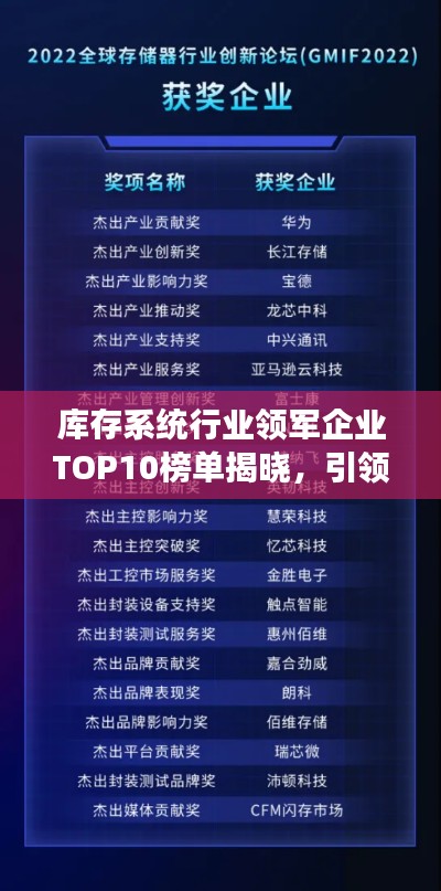库存系统行业领军企业TOP10榜单揭晓，引领行业发展潮流