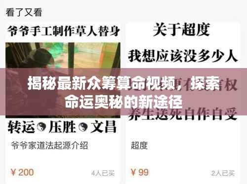 揭秘最新众筹算命视频,探索命运奥秘的新途径
