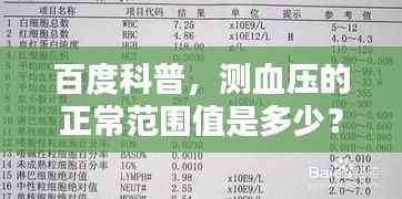 百度科普,测血压的正常范围值是多少?